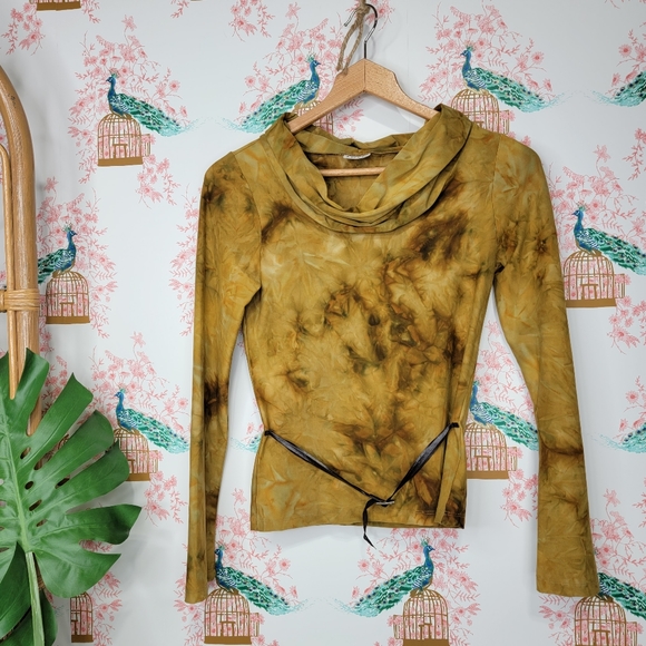 A'gaci 90's Cowl Neck Long Sleeve Top Tie Dye - Picture 5 of 5